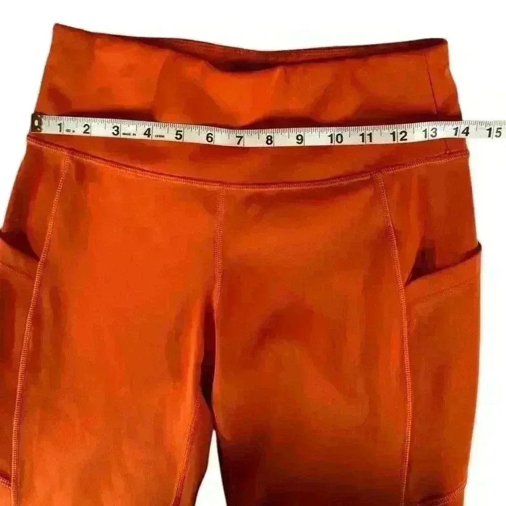 New Balance Orange Shape Shield 7/8 High Rise Side Pocket Leggings Size S - Picture 7 of 9